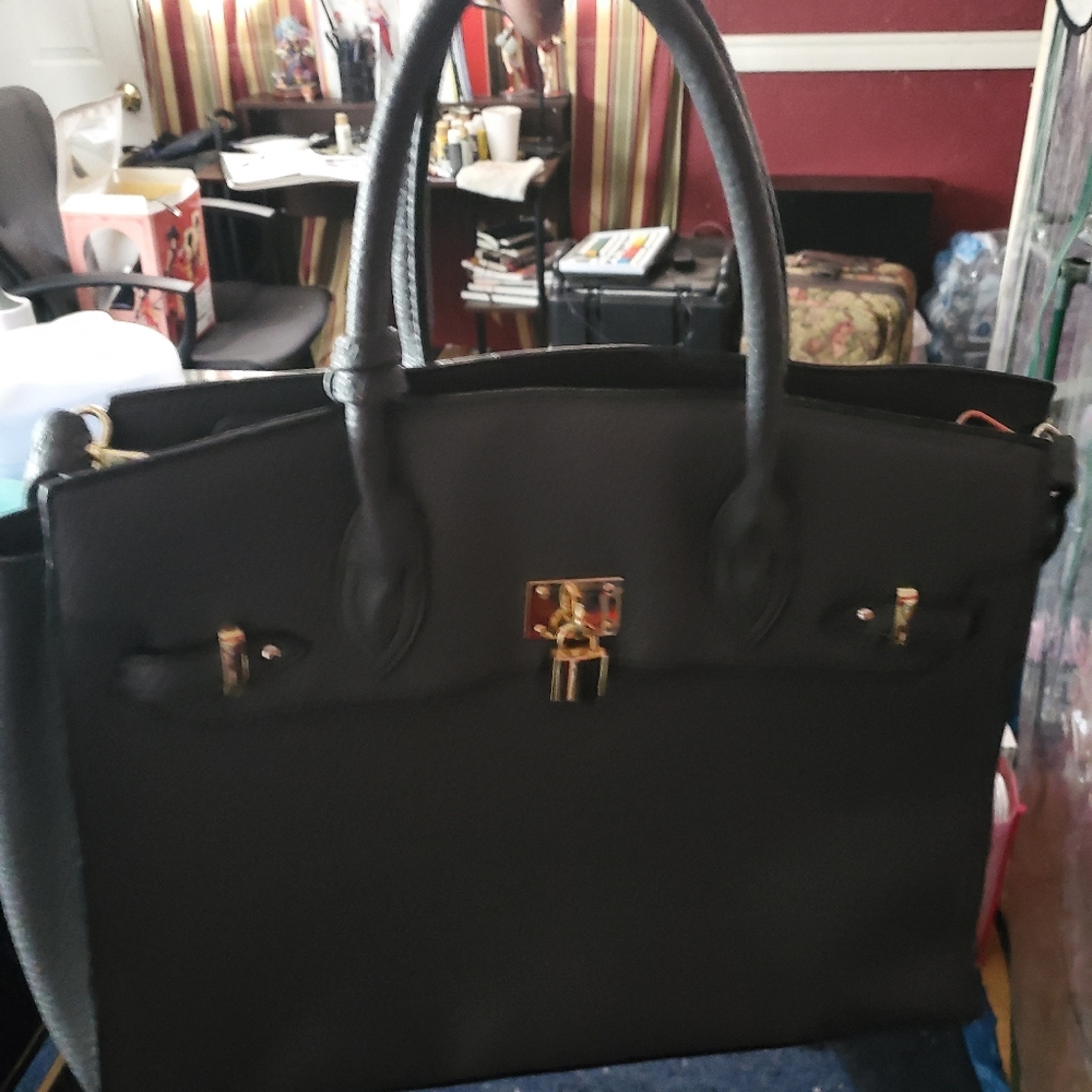 Grey large shoulder bag